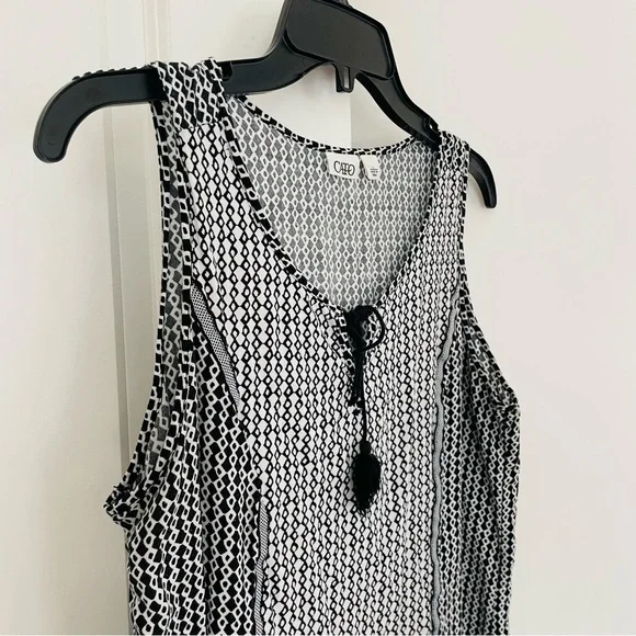 Cato Sleeveless Top Black White Size L - Picture 3 of 10